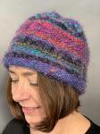 Handwoven Hat with Blue heather tones