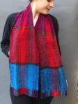 Handwoven Scarf in Chenille Jewel Plaid