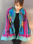 Nuno Felt Scarf/Shawl in Peacock/Jewel