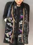 Black hand felted scarf