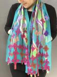 Peacock Flowered Nuno Felt Scarf