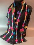 Nuno Felt Scarf in Black with Ribbons