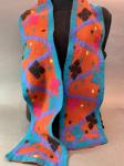 Orange/Turquoise Felt Scarf