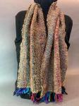 Jewel Tone Handwoven Scarf/Chinchilla