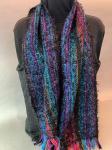 Handwoven Scarf in Black and Jewel Tones