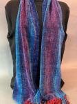 Handwoven Scarf in Chenille Jewel Tones/
