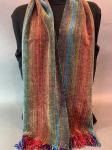 Handwoven Scarf in Chenille Jewel/Olive