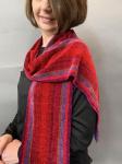 handwoven ruby chenille scarf