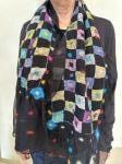 Black Squares and Dots Nuno Felt Scarf