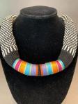 Necklace knitted in fine pearl cotton